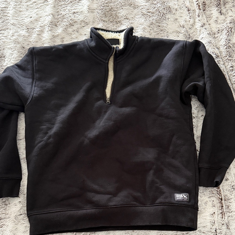 Eddie Bauer Men's Black Zip-Up Sweater
